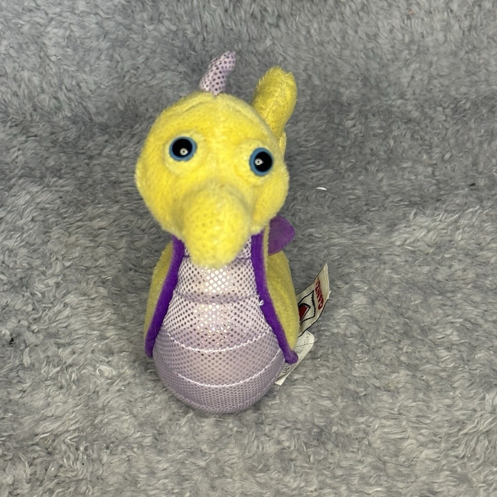 Ganz Webkinz Lil Kinz Seahorse Plush Yellow Purple Stuffed Animal‎ Toy No Code